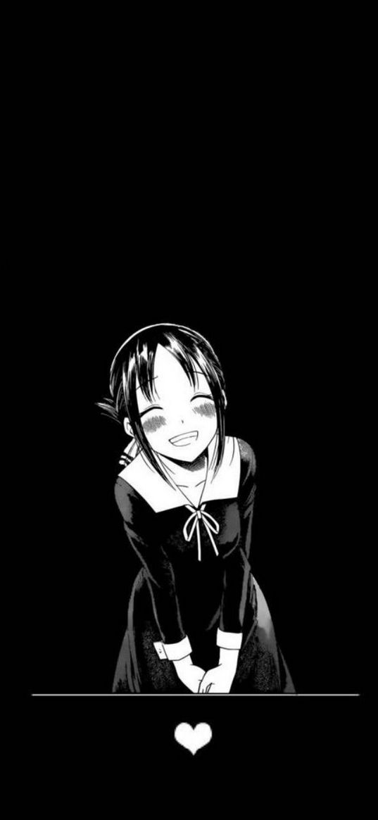 kaguya sama, girl, anime, manga, black background