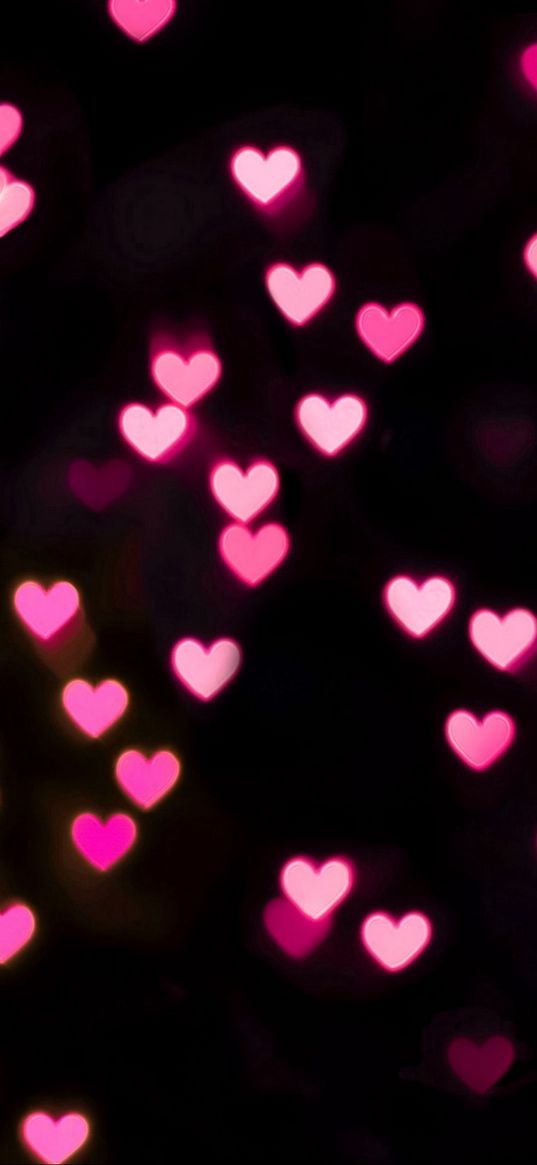 hearts, light, pink