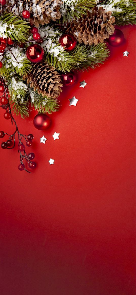 tree, decoration, red background