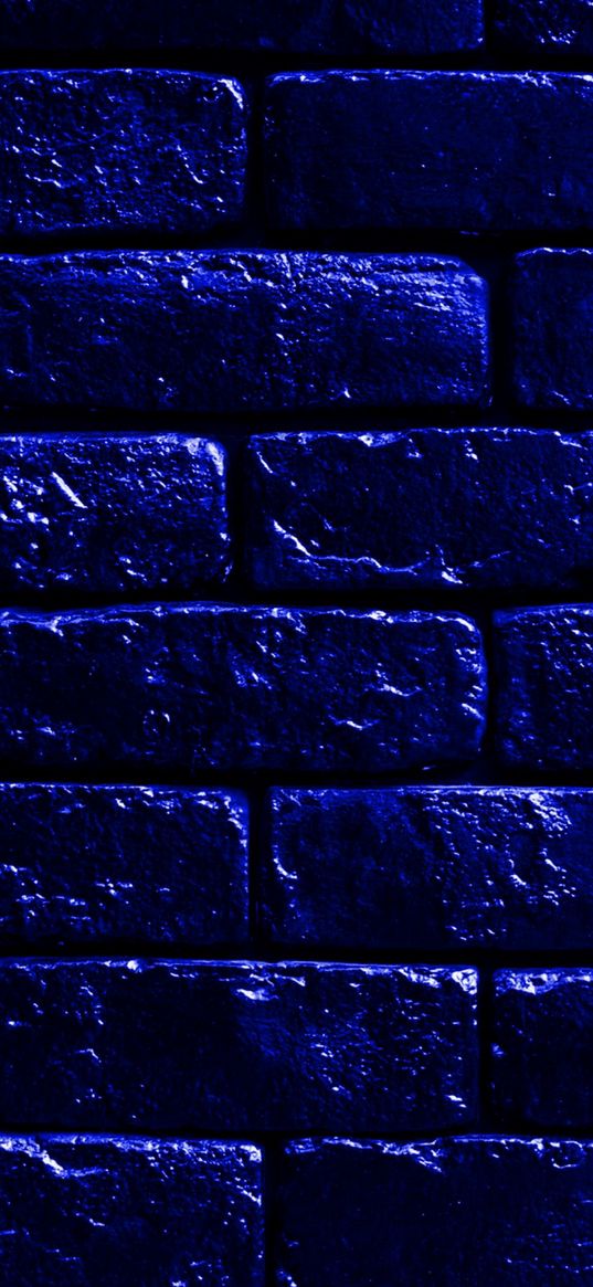 wall, brick, blue