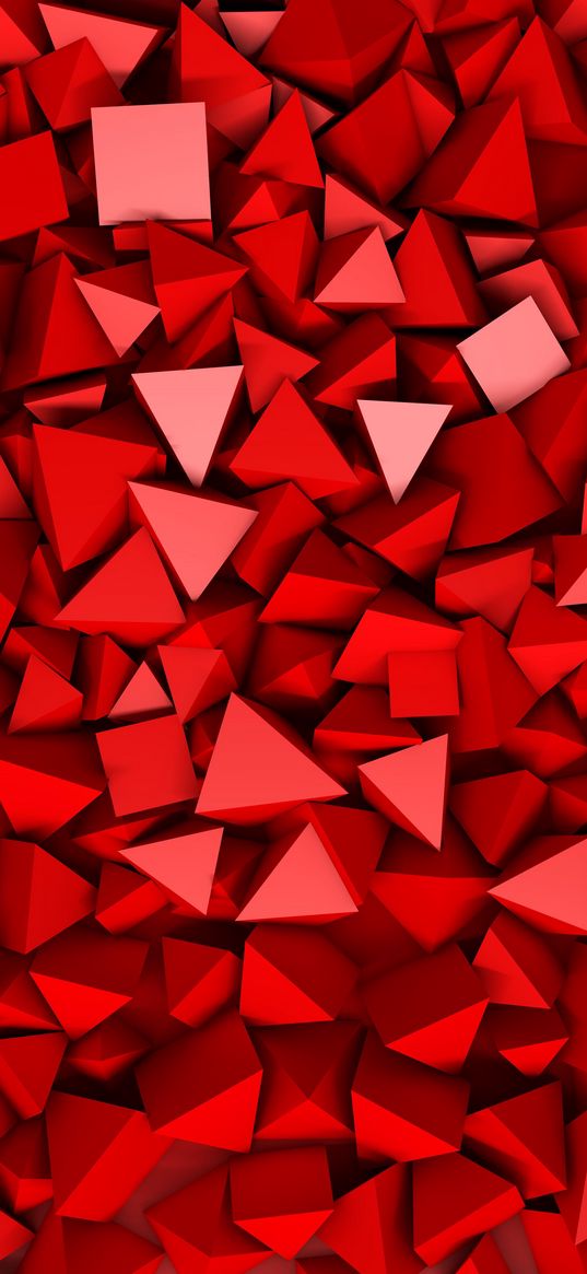 3d, red shapes, bright background