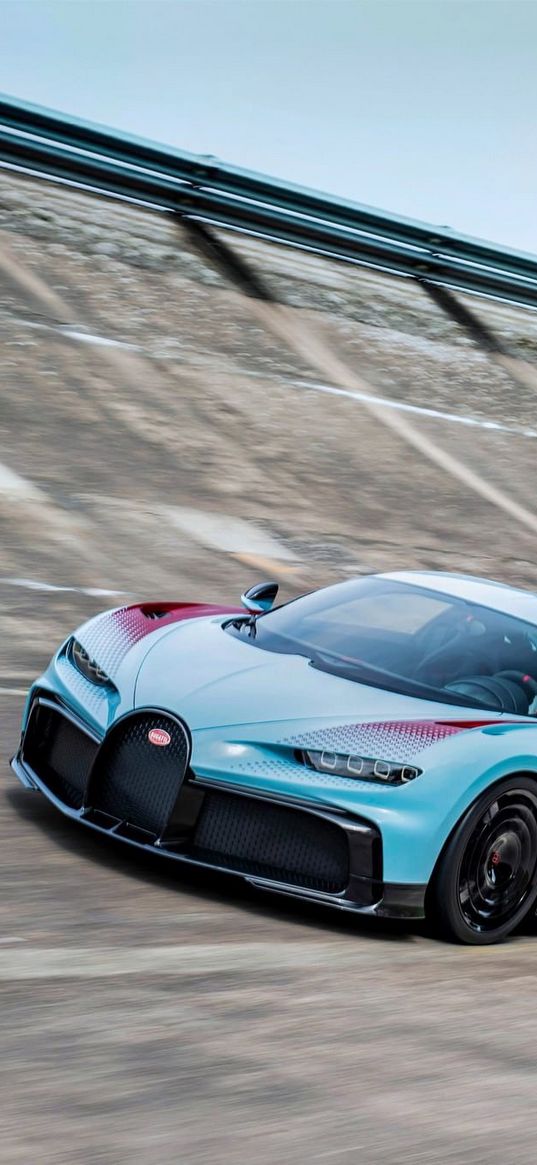 bugatti chiron grand sport, bugatti chiron, bugatti, auto, blue auto, road, track, motion