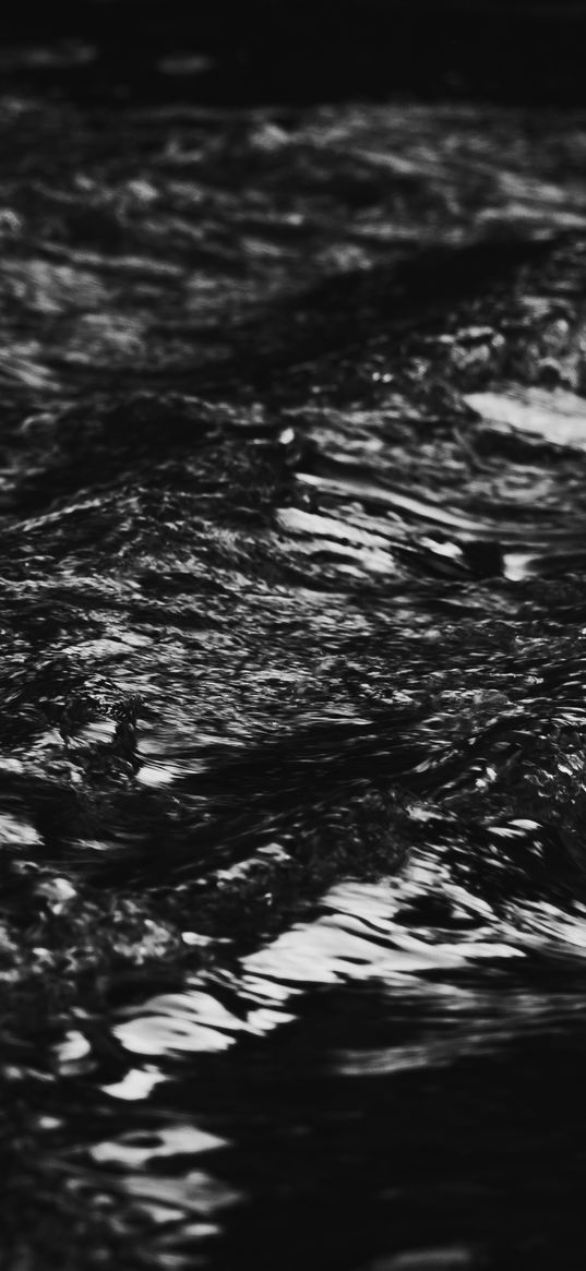 water, black and white background, river