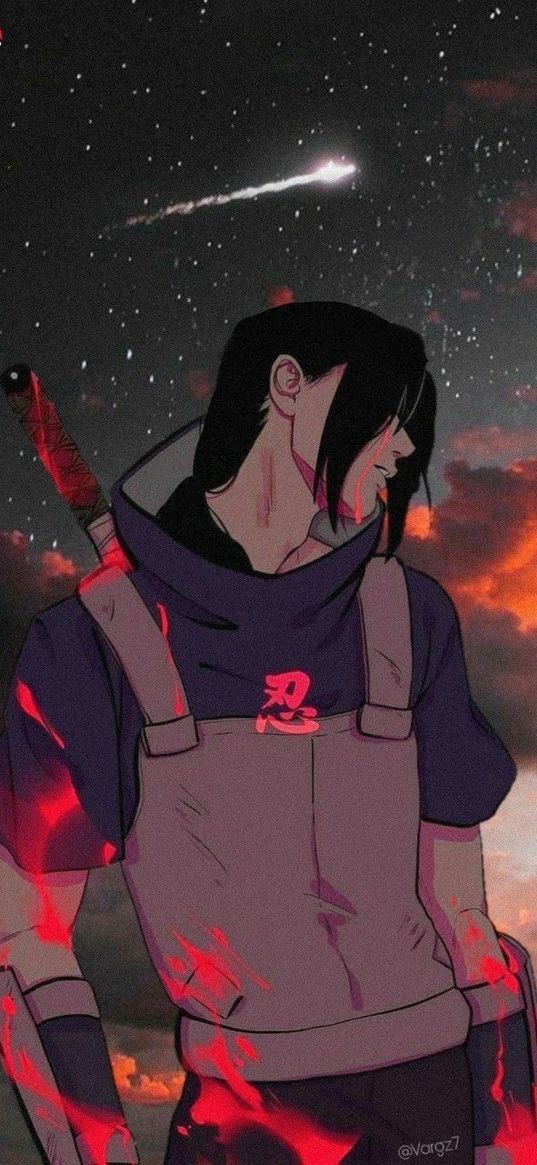 itachi, rosso, sharingan, naruto, anime