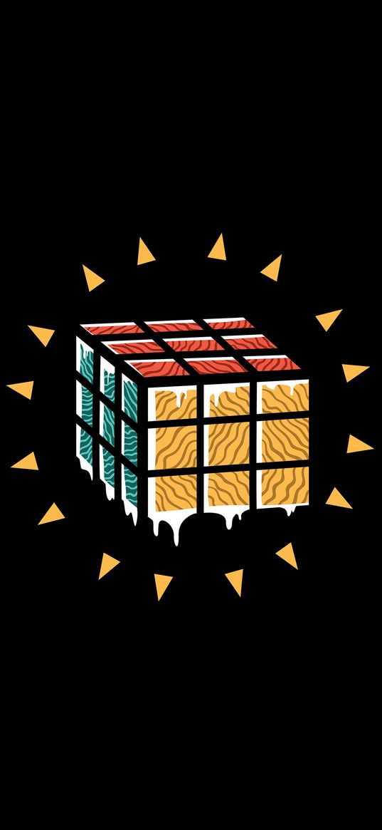 rubik's cube, black, wallpapers