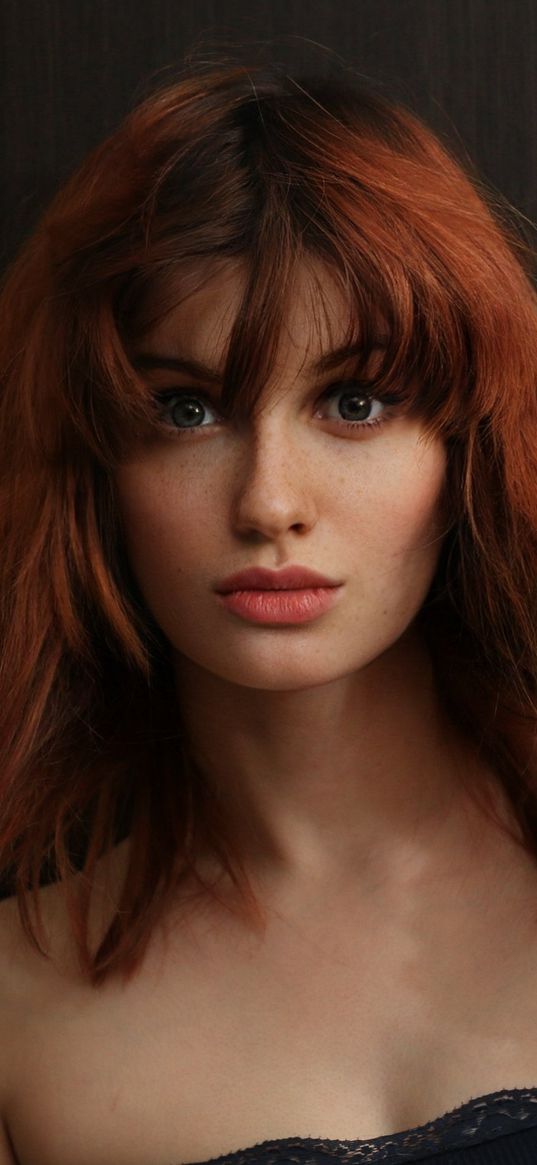 girl, redhead, freckles, photo, portrait