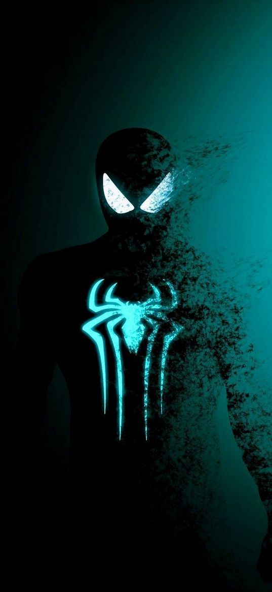 spiderman, black, light, neon, avenger, marvel, superhero, comics