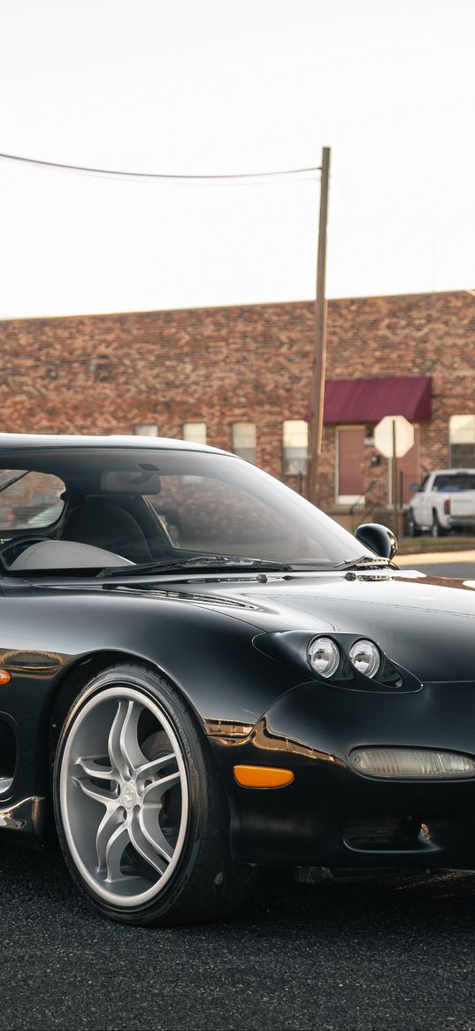 mazda rx-7, mazda, car, black