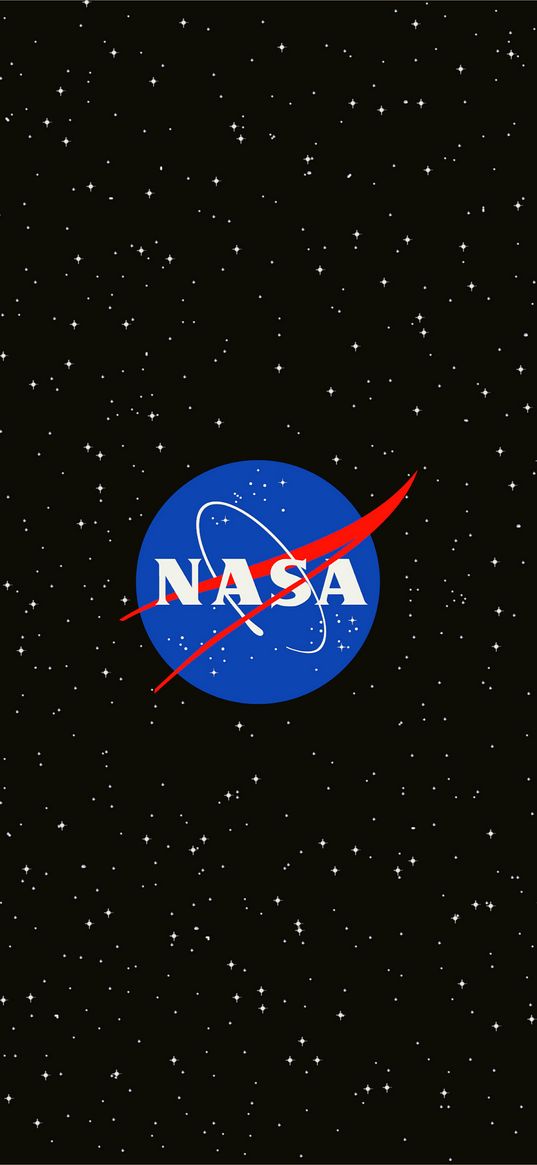 logo, black background, starry sky, nasa