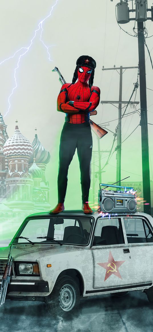 spider-man, marvel, ussr, cartoon, humor, communism