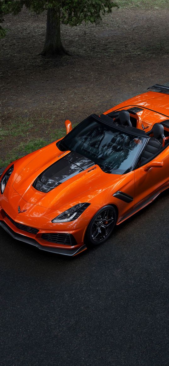 chevrolet, corvette, orange color