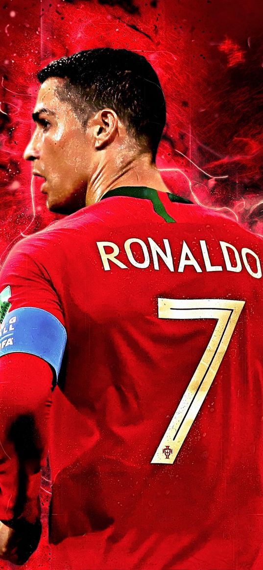 cristiano, player, football, red