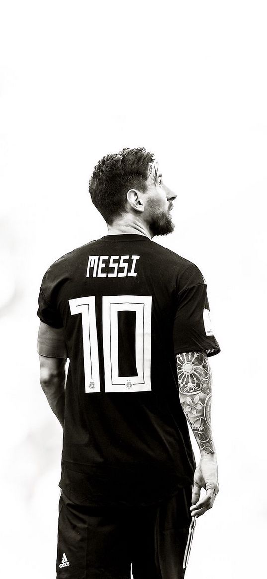 messi, sad, black, white, football