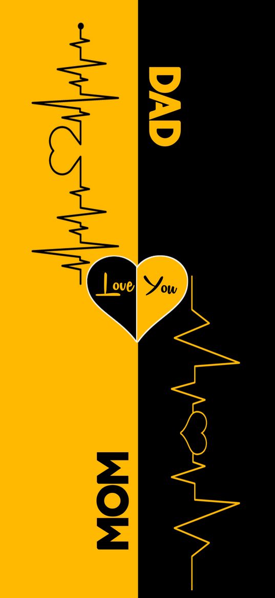 yellow, black, love, dad, mom