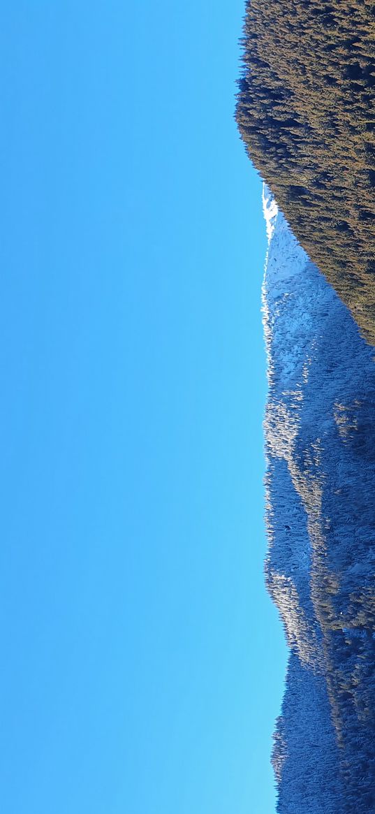 water, blue sky, mountains, trees