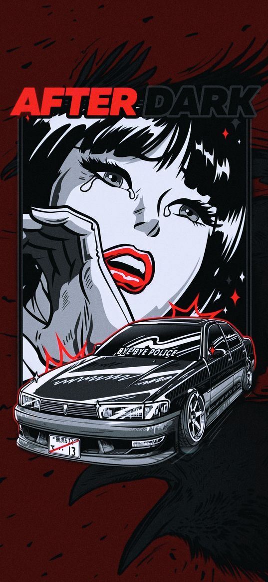 auto, girl, after dark, jdm