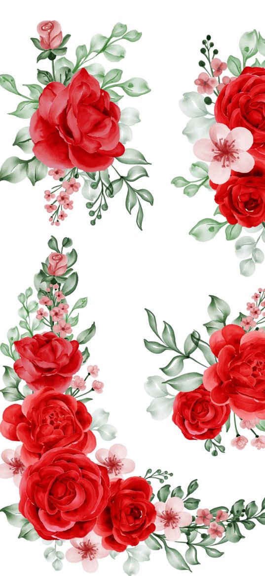 rose, flowers, ornament