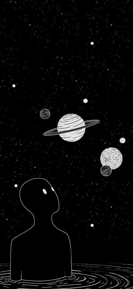 space, planets, sadness