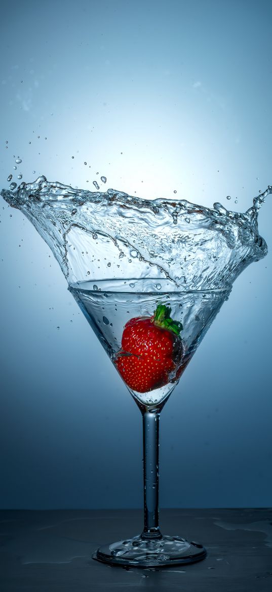 strawberry, glass, splash