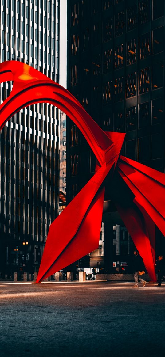 city, installations, bright red color