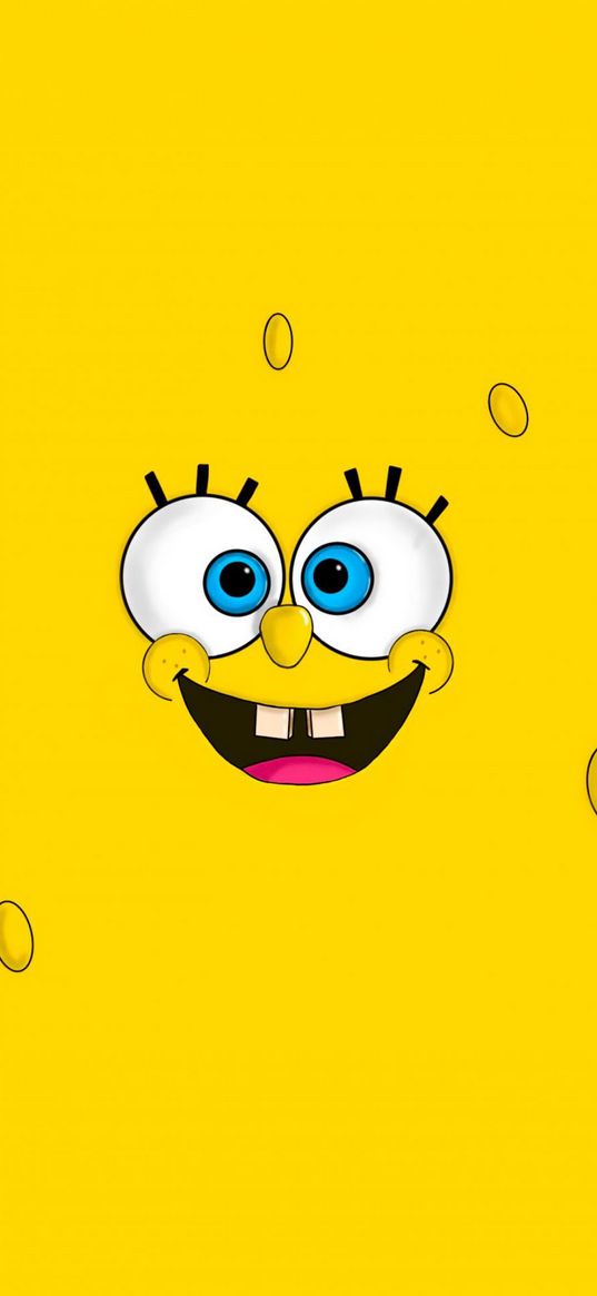 spongebob, yellow, smile