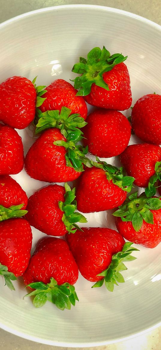 strawberry, food, berries, plate, red