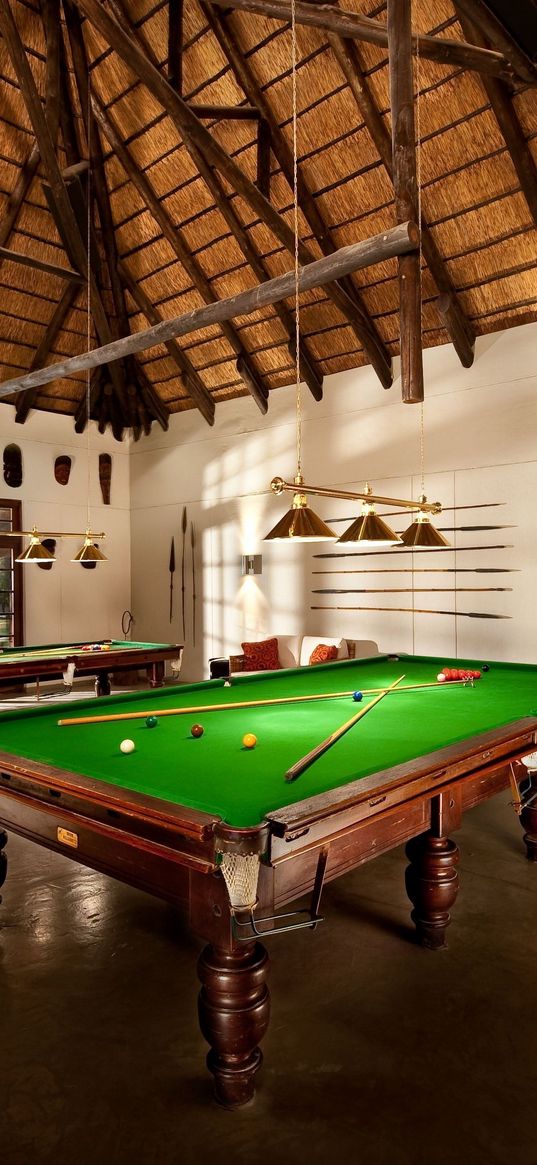 billiards, table, room, green