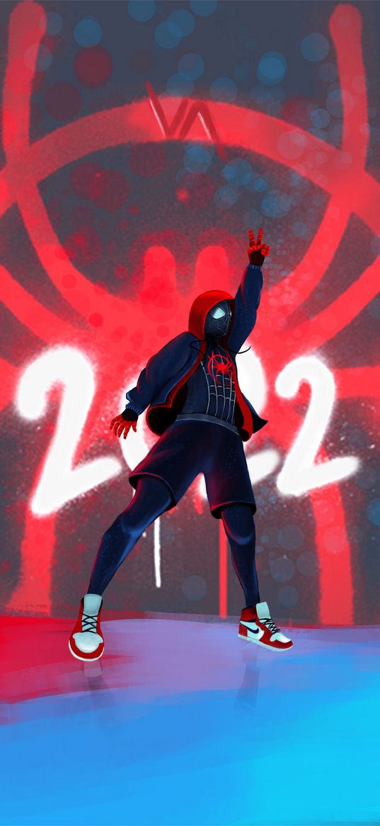 spiderman, spider-man, art, red, 2022