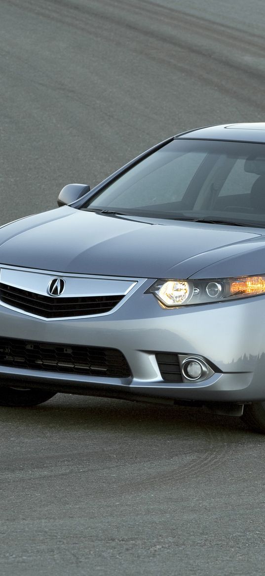 acura, tsx, 2010, gray metallic, front view, style, cars, asphalt