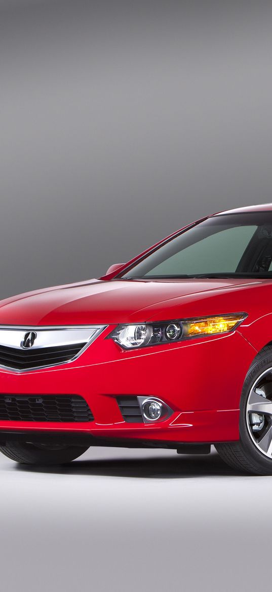 acura, tsx, 2011, red, side view, style, cars