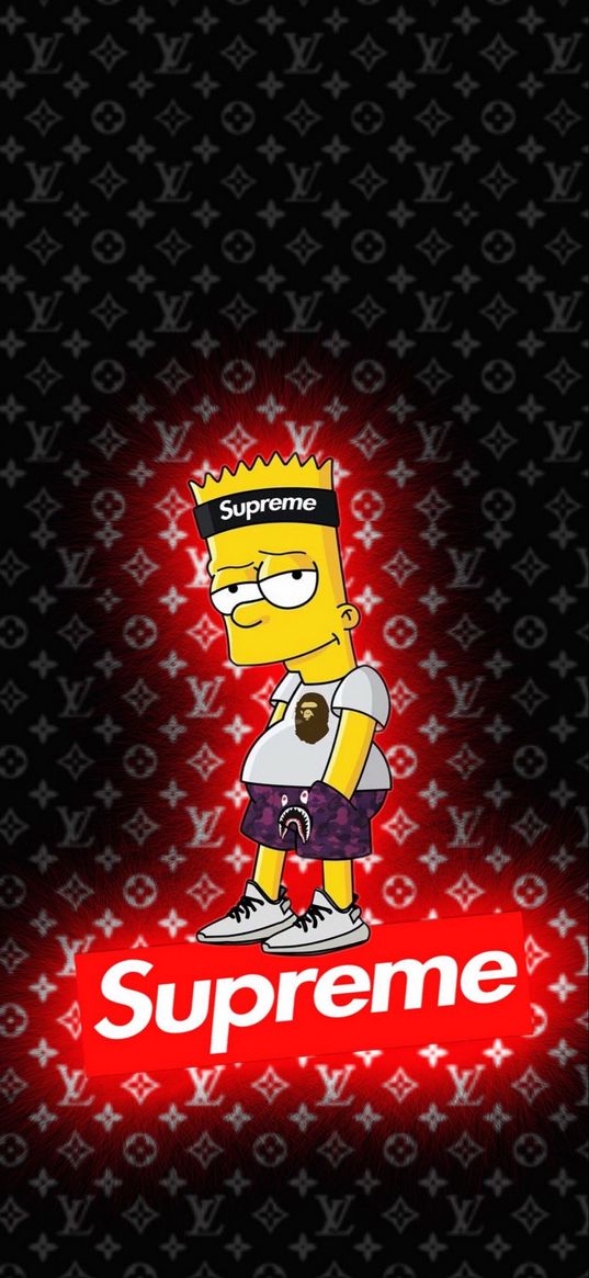 supreme, brand, logo, simpsons, bart