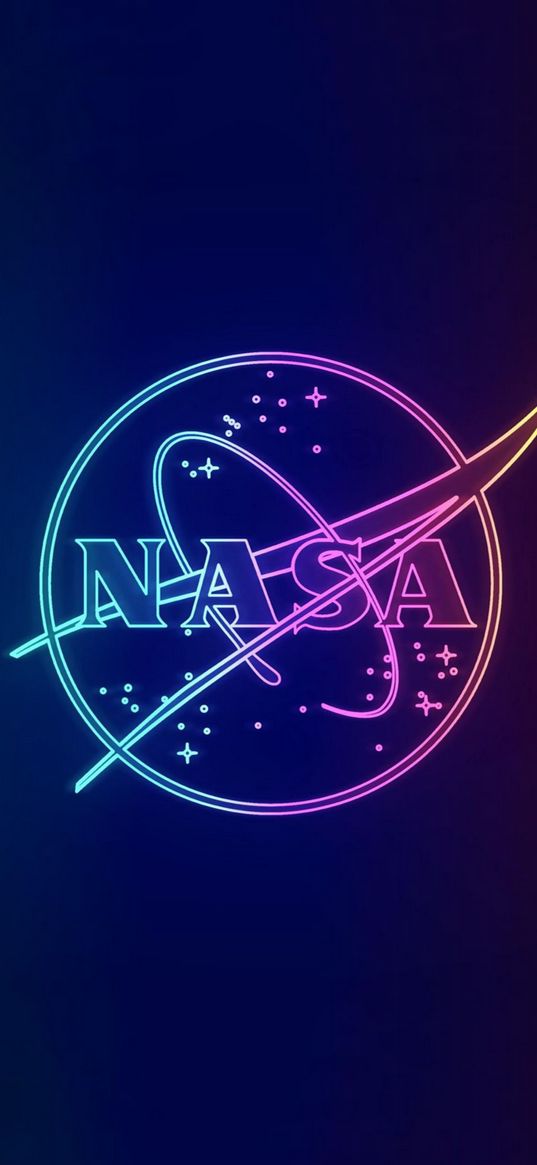 nasa, emblem, logo, blue background