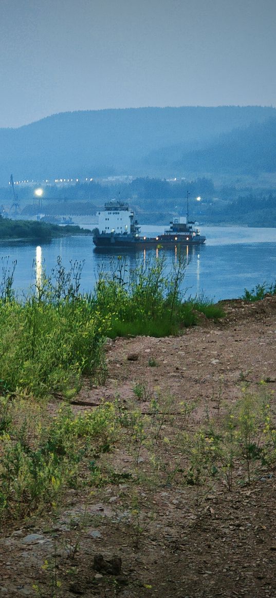 siberia, river, ship, soil