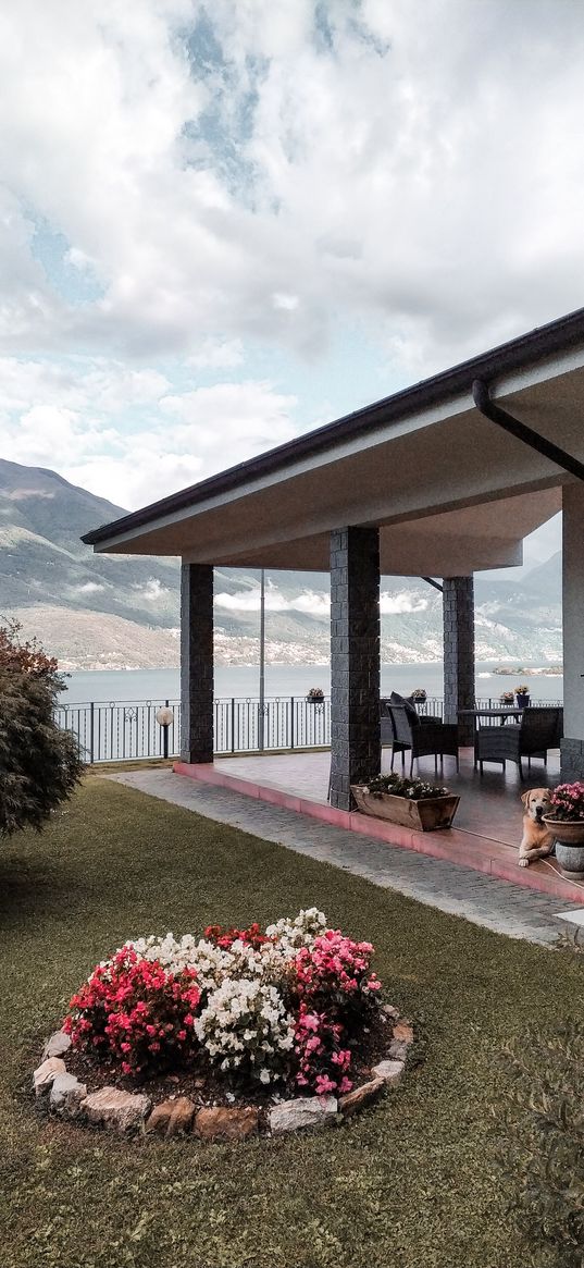 italy, lake, como, house, mountain