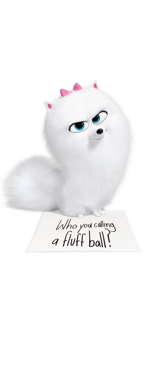 secret life of pets, gidget, white pitz, white, dog, fluff ball