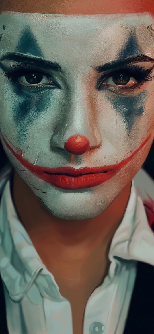 joker, girl, clown, makeup