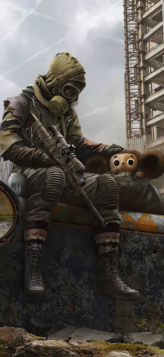 soldier, military, cheburashka, topple, art