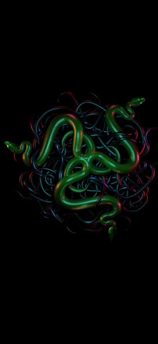 green snakes, snakes, snake, black, black background