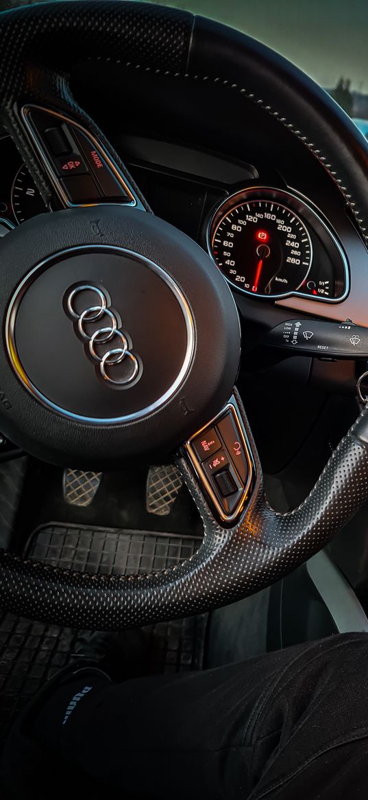 audi, auto, steering wheel, dashboard