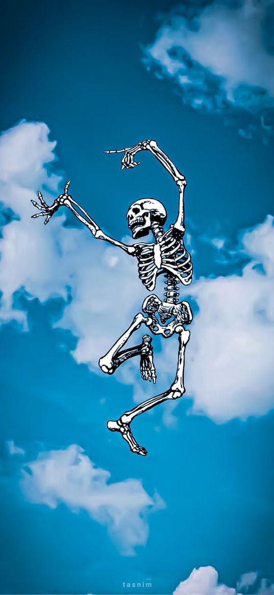 skeleton, dance, sky