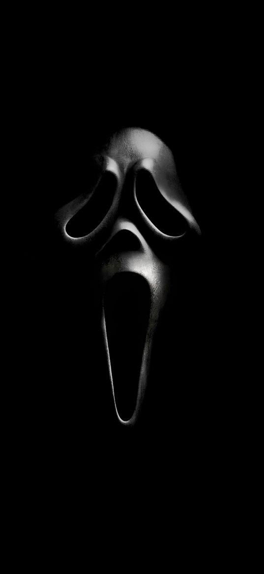 mask, scream, black background