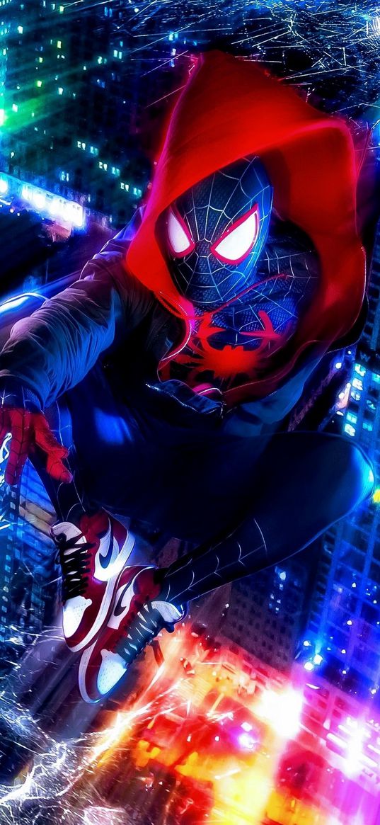 spider-man, spiderman, marvel, spiderweb, red hood