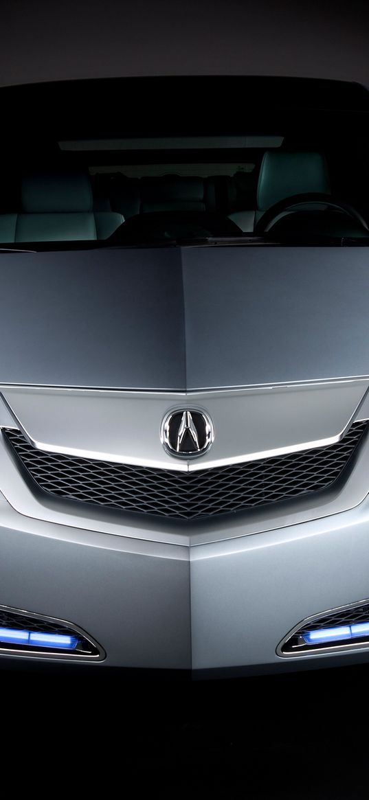 acura, zdx, 2009, concept car, metallic gray, front view, style, cars