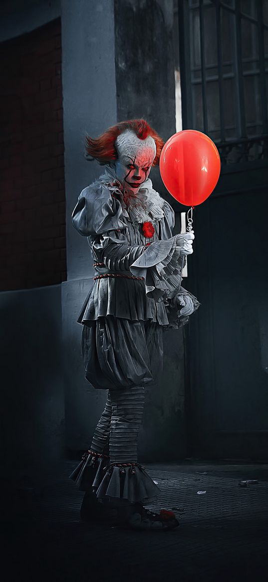 clown, it, movie, horreur, haloween, ball