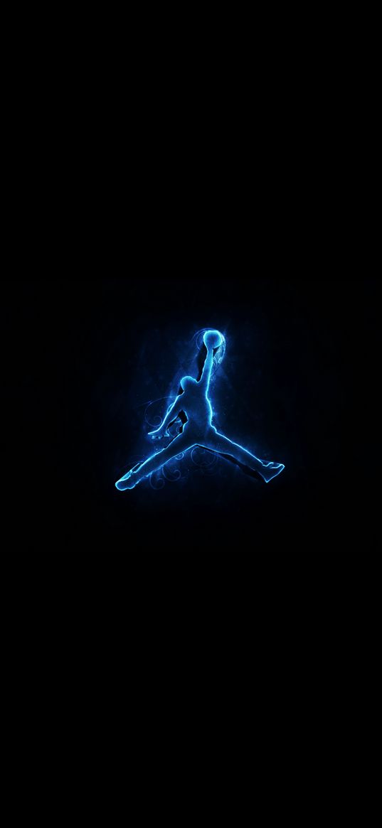 air jordan, logo, basketball, neon, black background