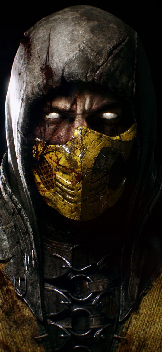 scorpion, mortal kombat, game, video game, dark, hell, warrior