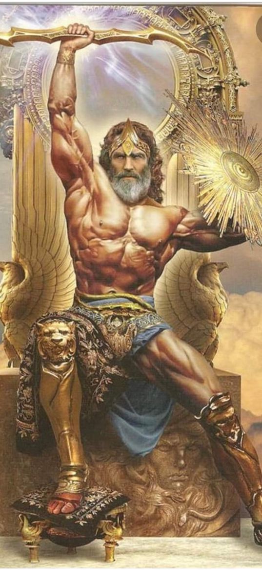 zeus, sky god, shield