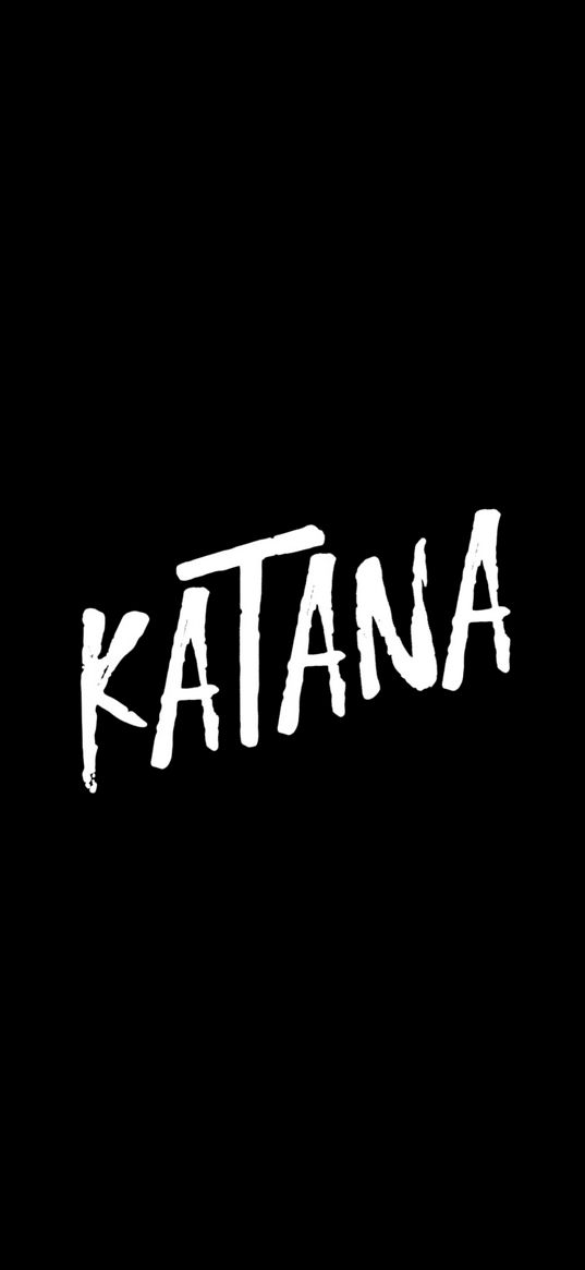 katana, dark background, words