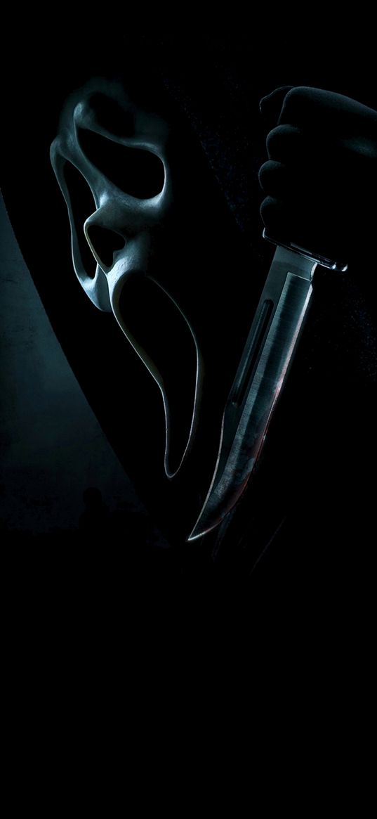 ghostface, scream, amoled, black, movie, horror, halloween