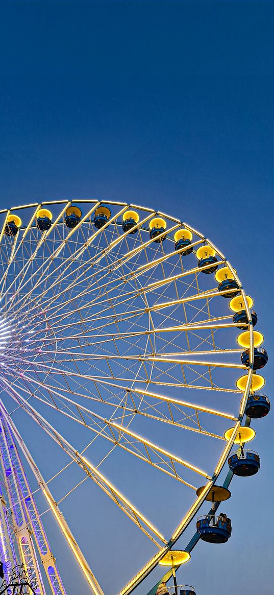 blue sky, attraction, wheel